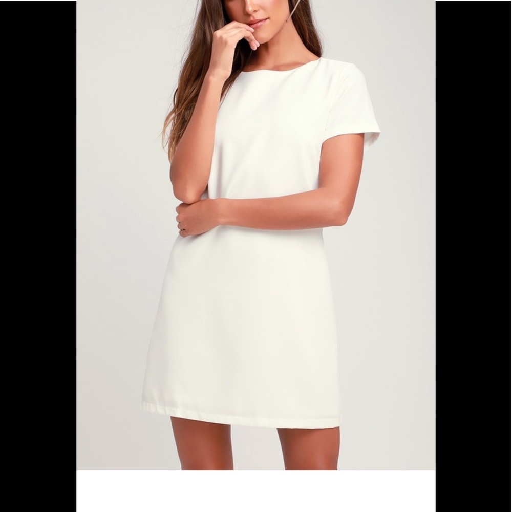 Lulus white shift dress